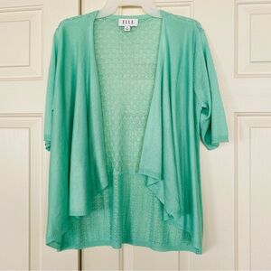 ELLE Women's Mix Stitch Flyaway Cardigan Sweater Size M